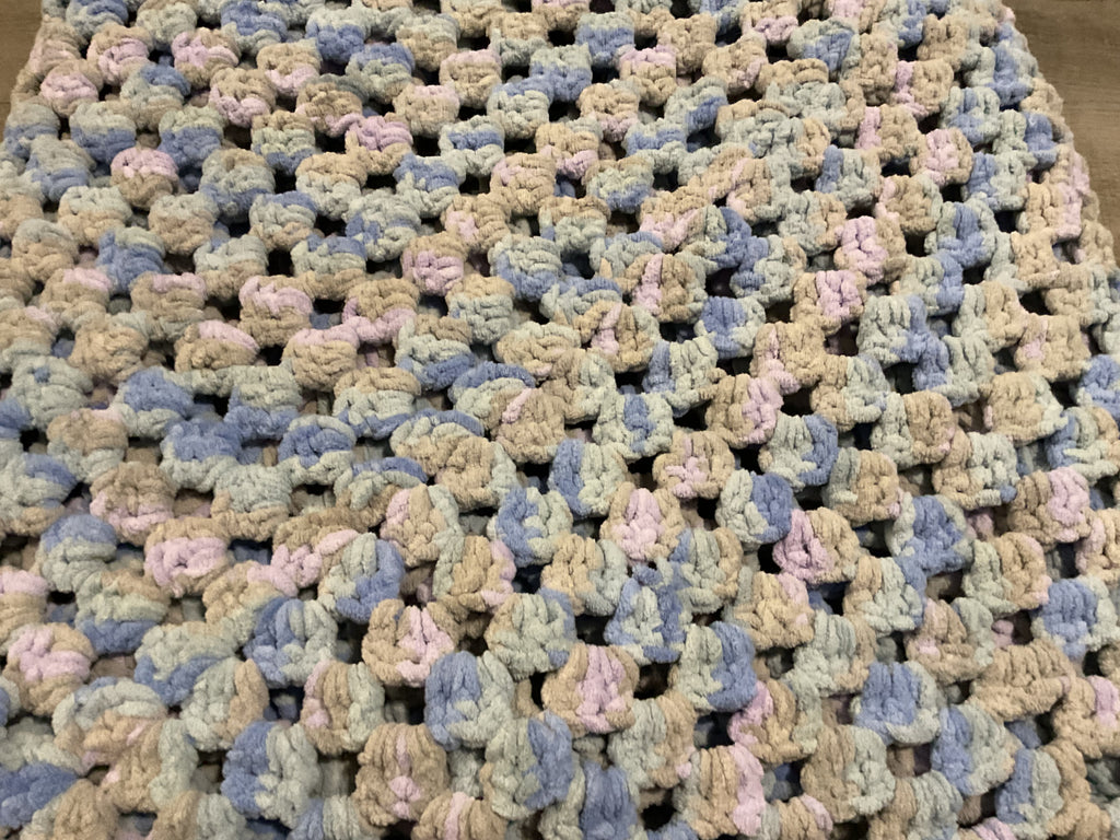 Babydecken (Blau Grau Lila)