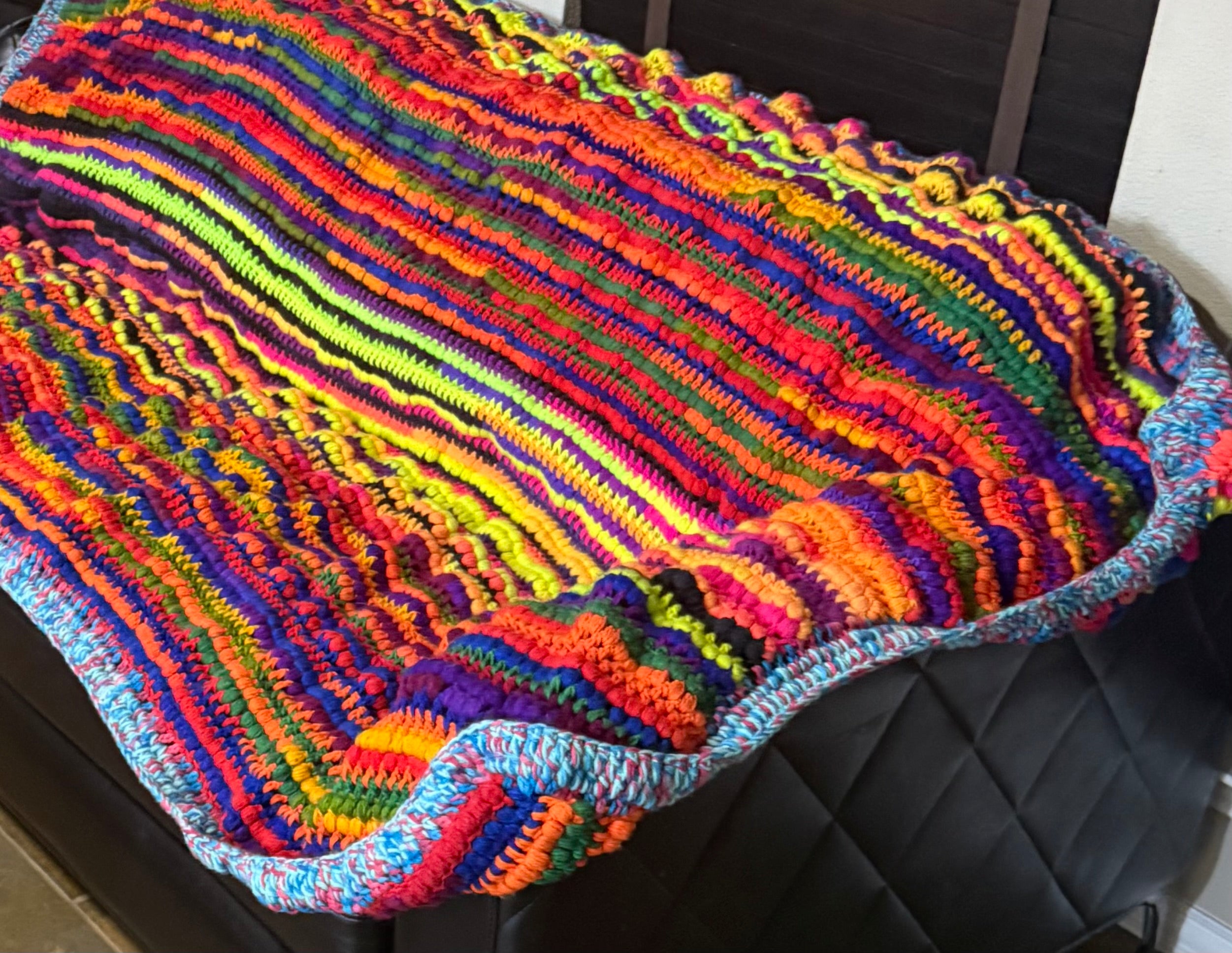 American Painted Desert Hand Crocheted Throw Blanket — Boho Home Decor