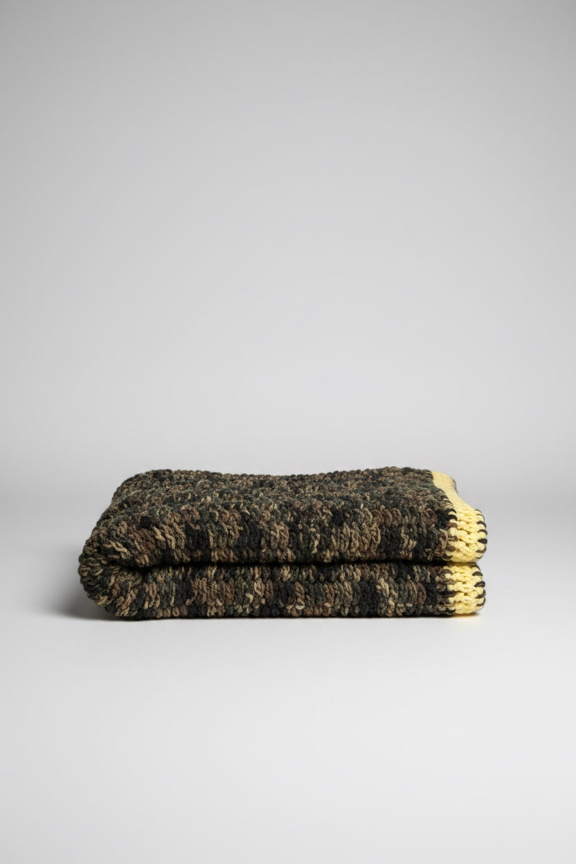 Camo Baby Crib Blanket — Army Green Handmade Crocheted Nursery Blanket