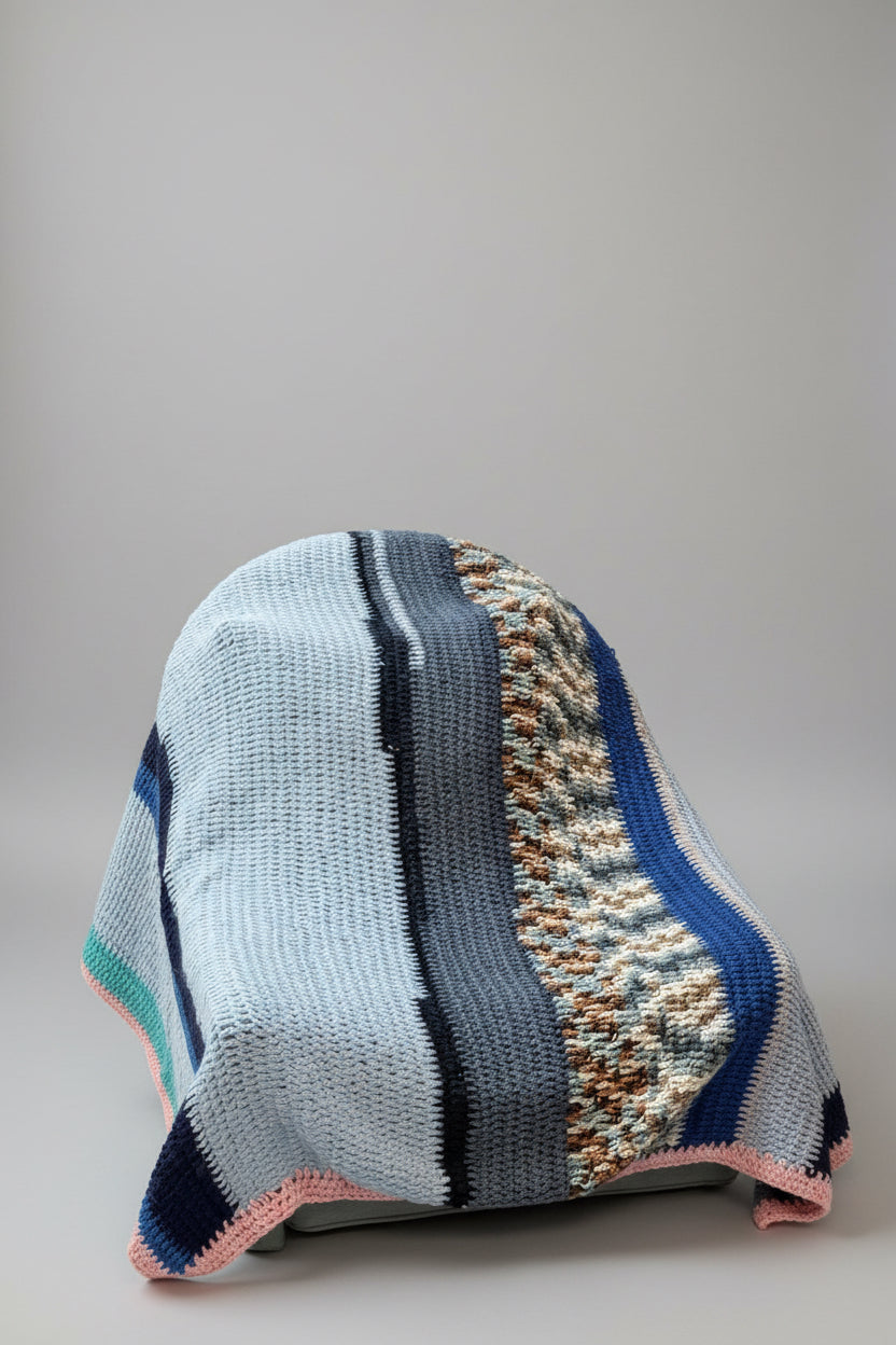 Multicolor Boho Hand Crocheted Blanket — Bohemian Home Decor Throw