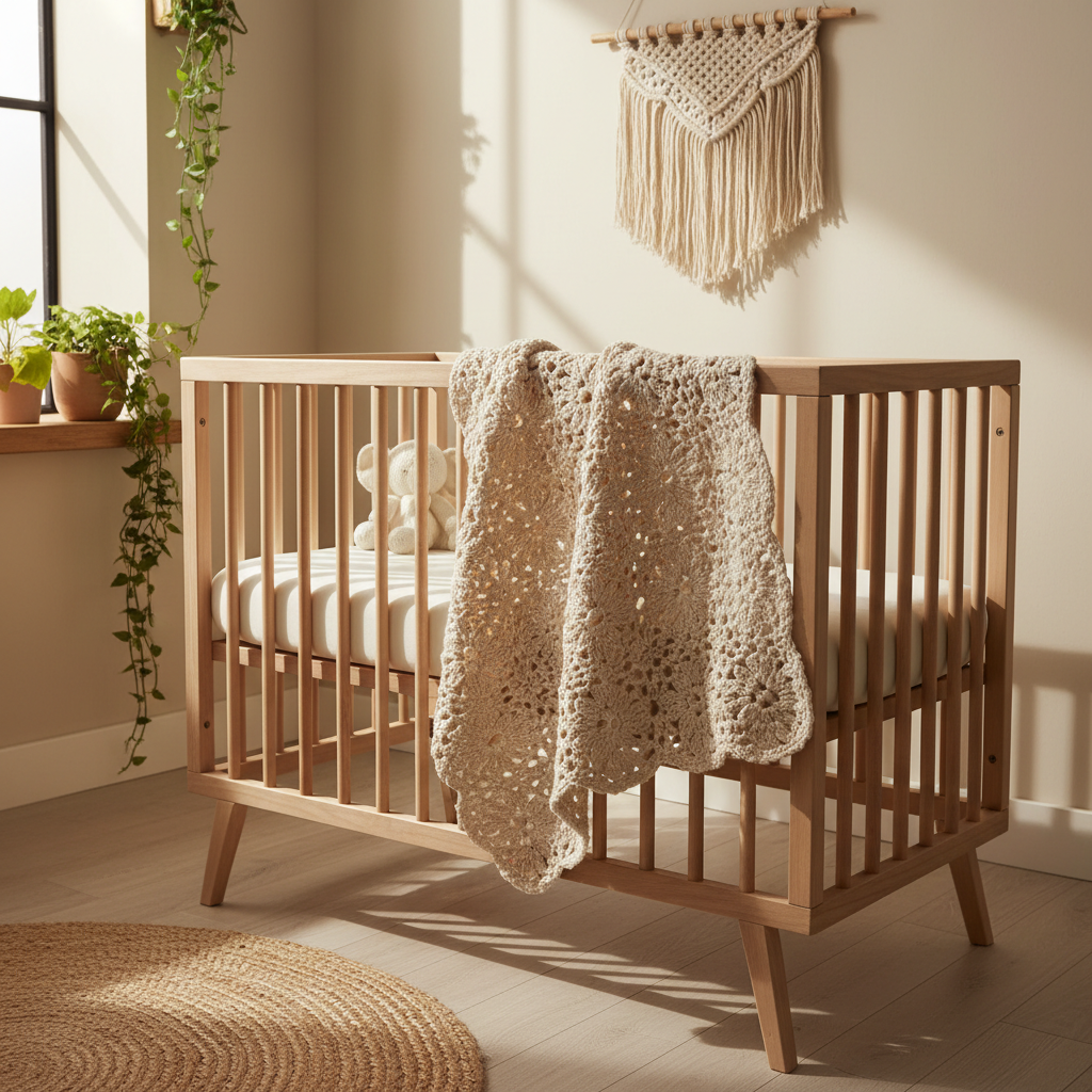 White Clouds Baby Blanket - Crib